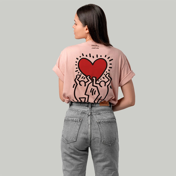 Keith Haring Heart Tee - Pink