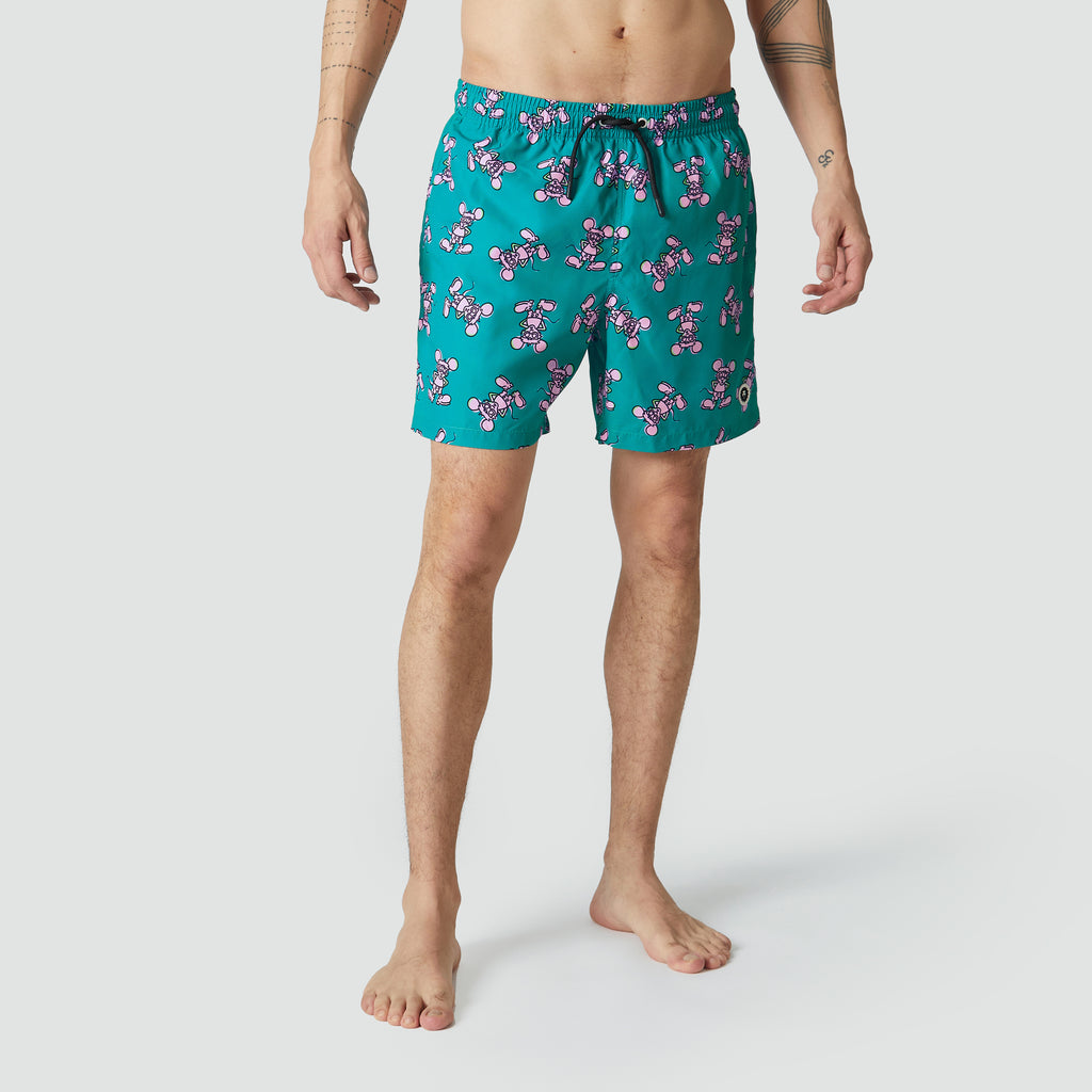 Keith Haring Andy Mouse Swim Shorts - Green