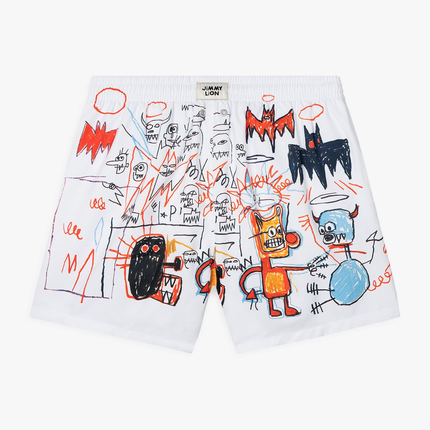 Basquiat Batman Swim Shorts - White (1)