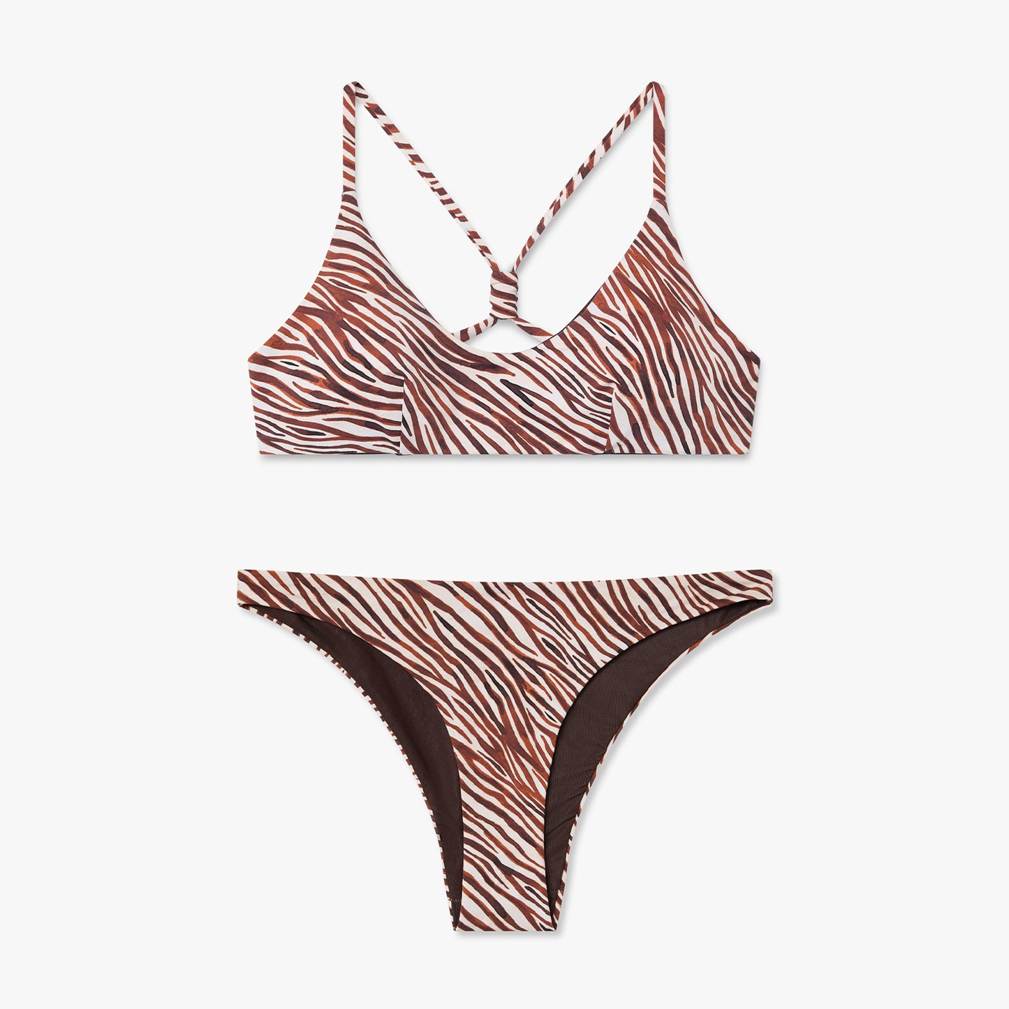 Zebra Print Cheeky Bottom - Beige