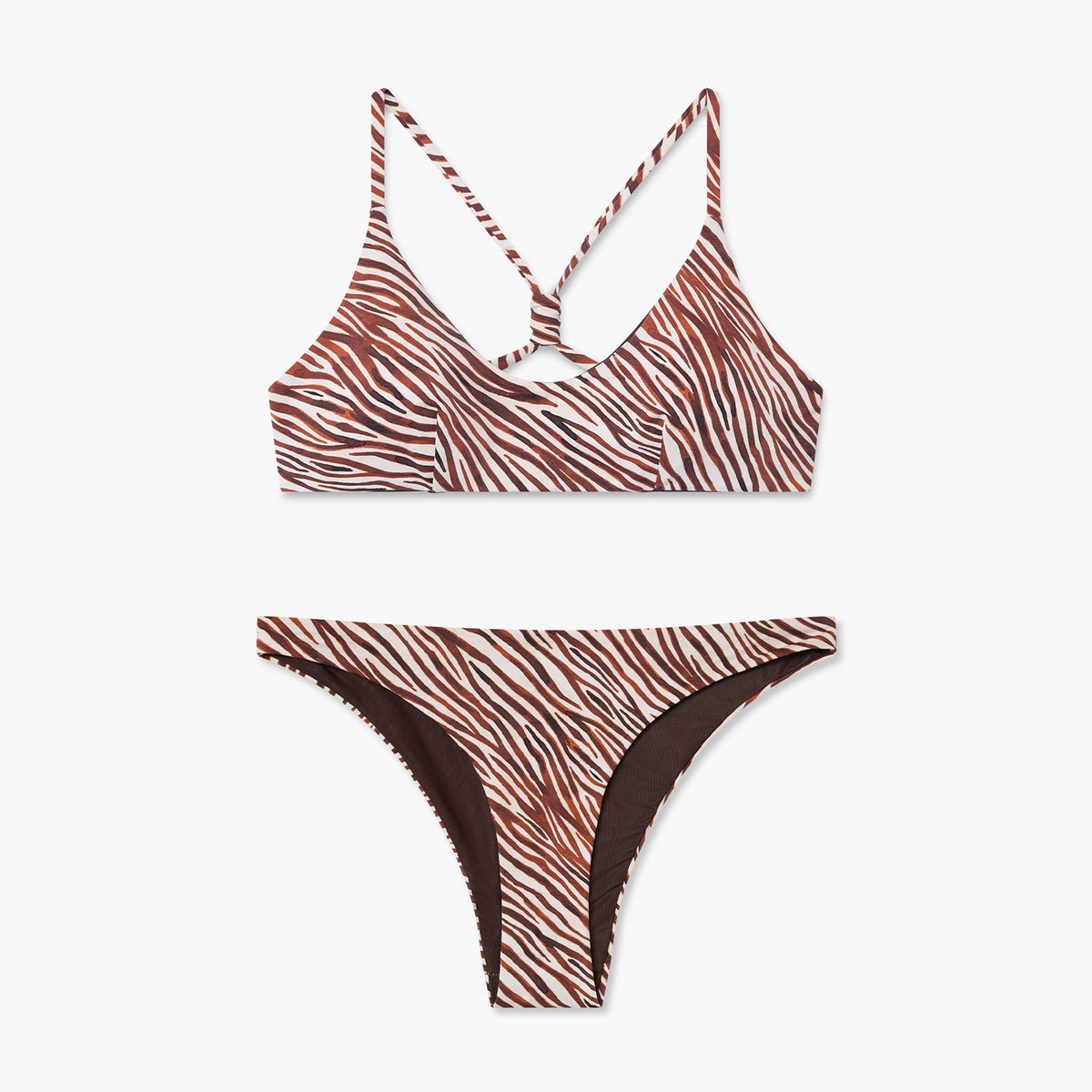 Zebra Print Cheeky Bottom - Beige