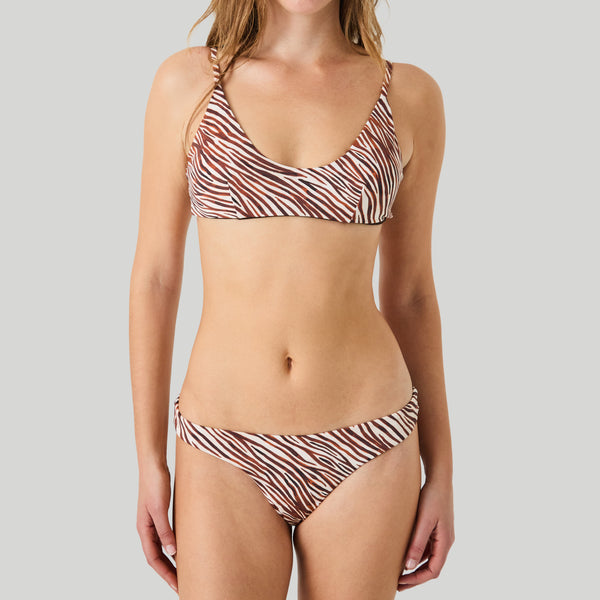 Zebra Print Cheeky Bottom - Beige