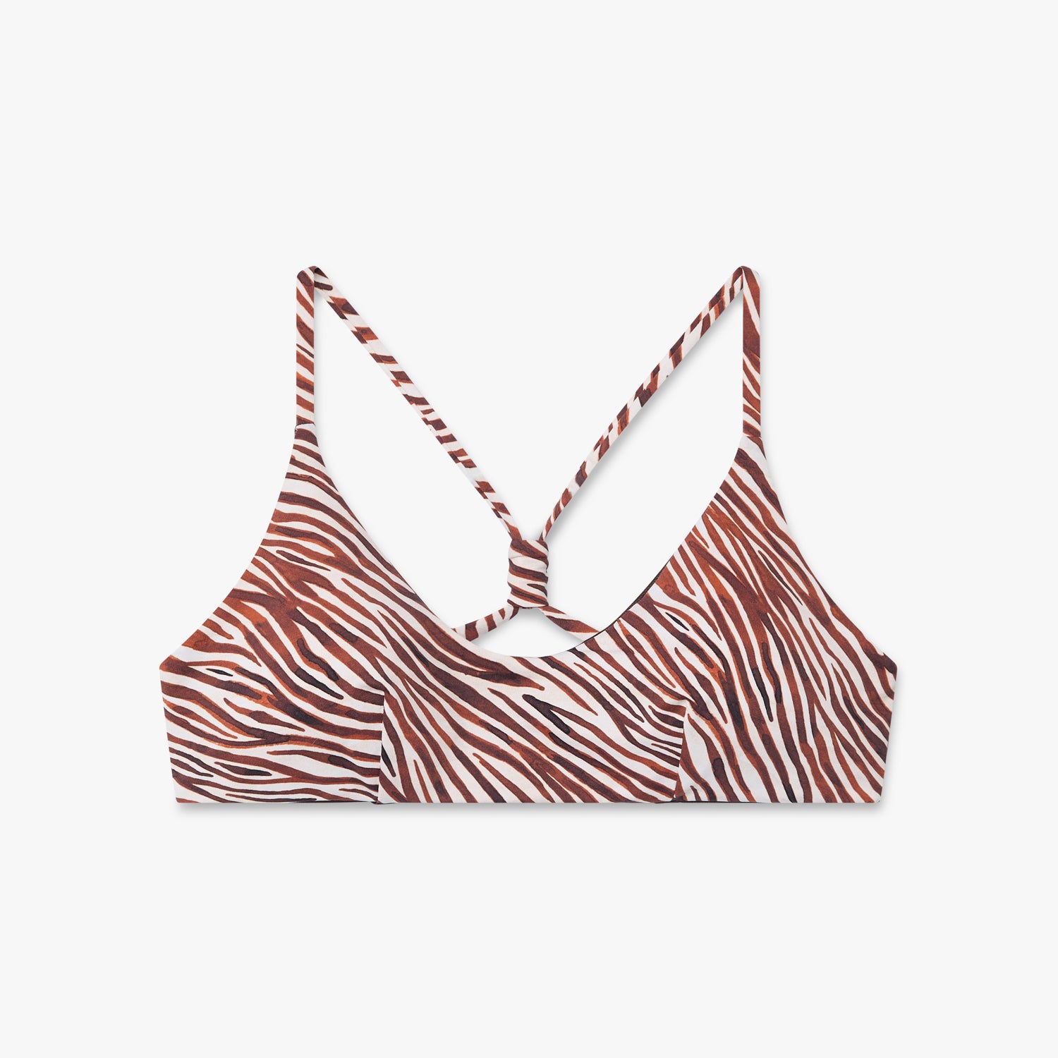 Zebra Print Scoop Top- Beige