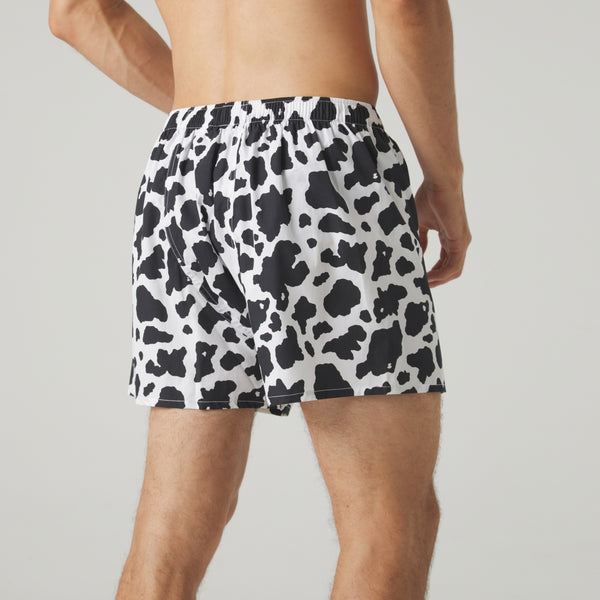 Cow Print Boxer Shorts - White