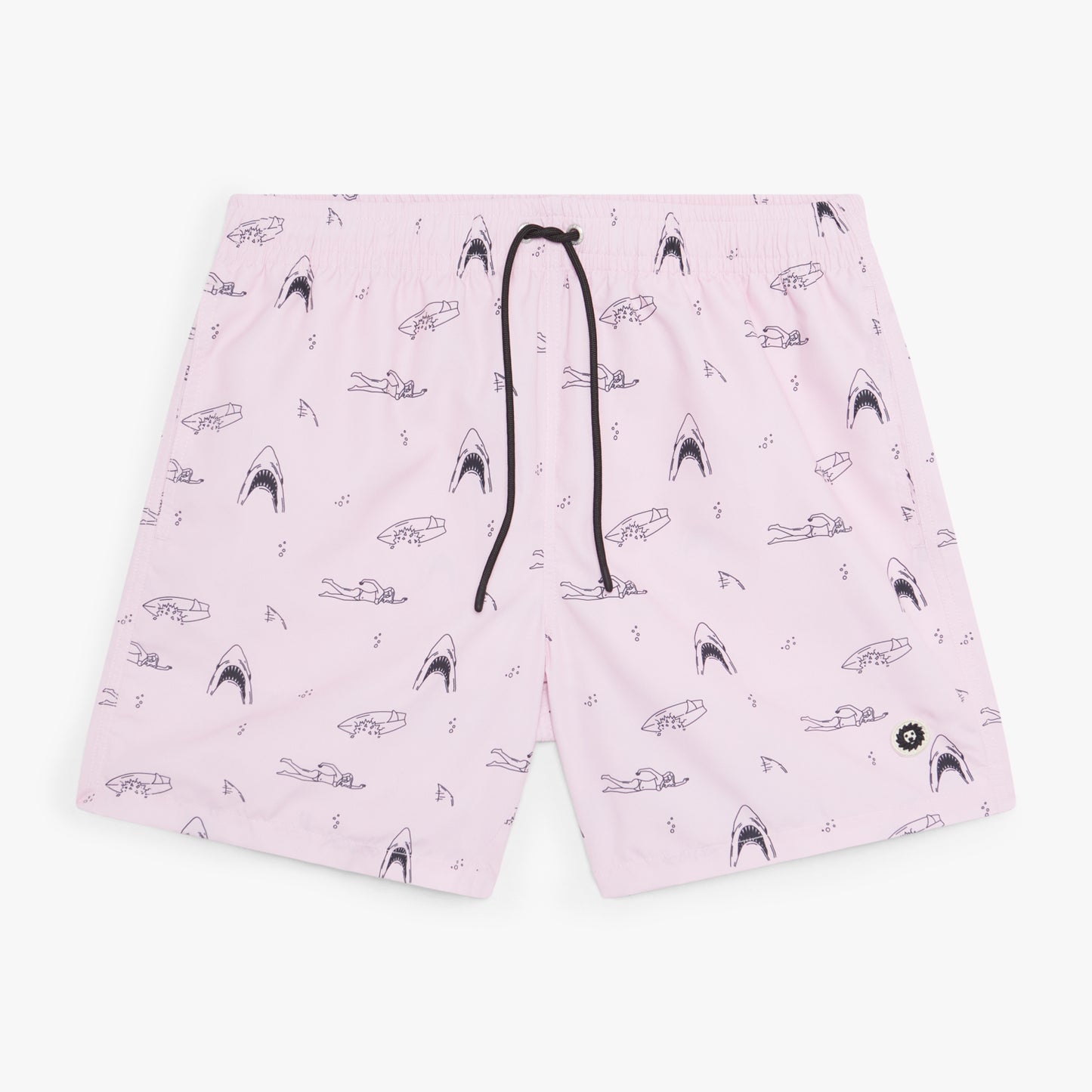 Shark and Swimmer Swim Shorts - Pink