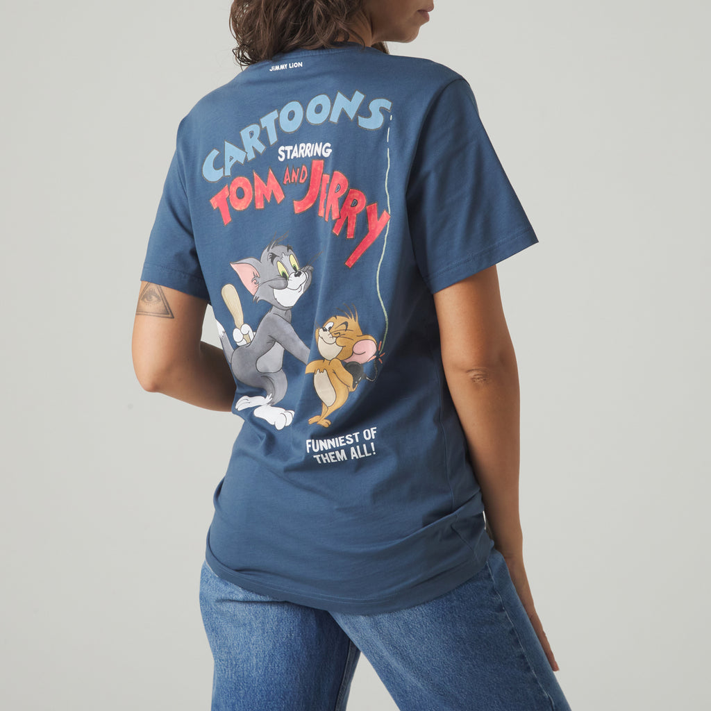 Tom and Jerry Cartoons Tee - Blue Navy