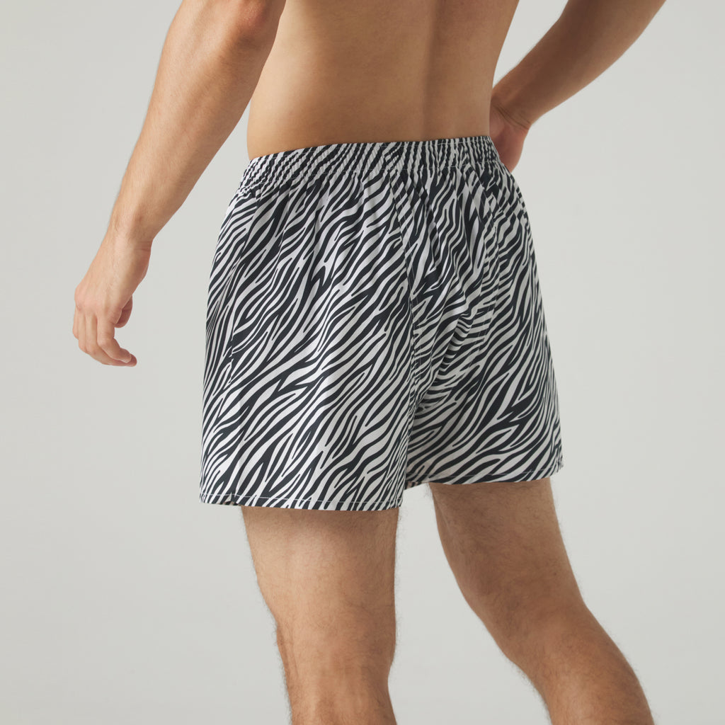 Zebra Print Boxer Shorts - White