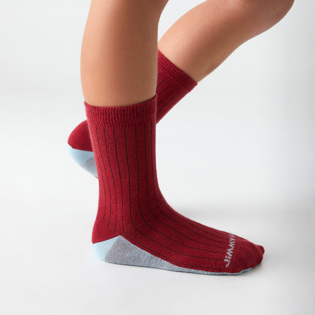 Kids School Ribbed - Red (2)